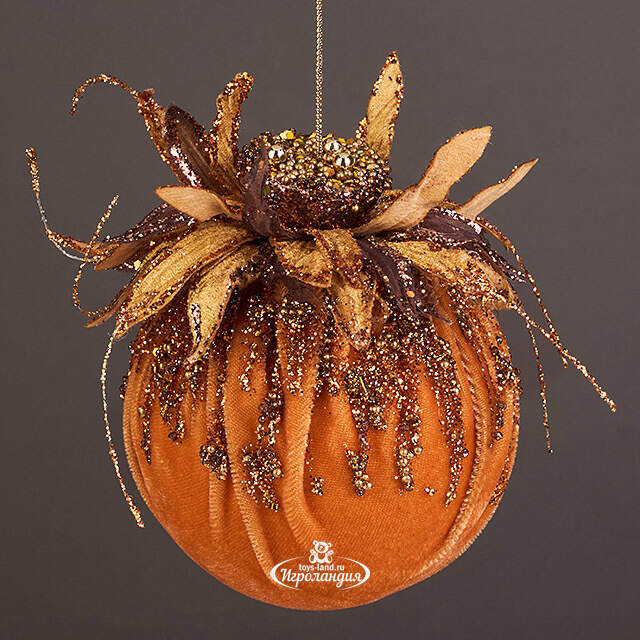 Винтажный елочный шар Girasole Skormus 10 см, золотой Christmas Deluxe