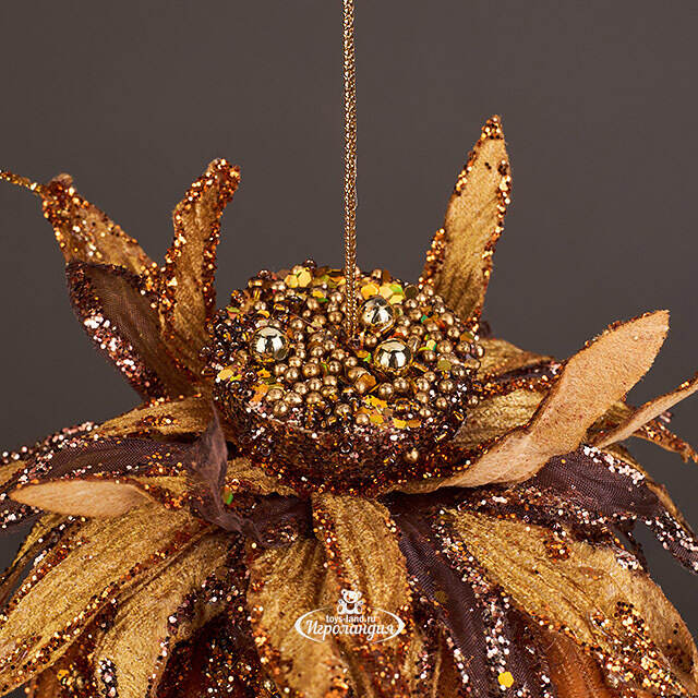 Винтажный елочный шар Girasole Skormus 10 см, золотой Christmas Deluxe