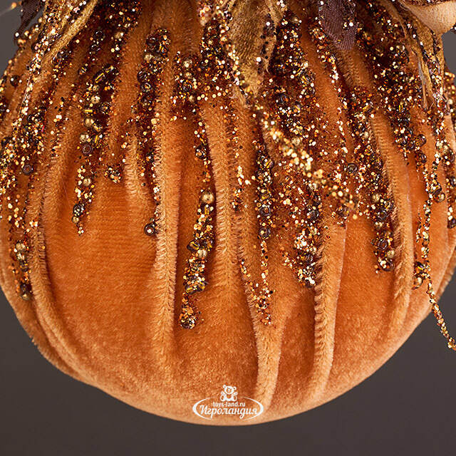 Винтажный елочный шар Girasole Skormus 10 см, золотой Christmas Deluxe