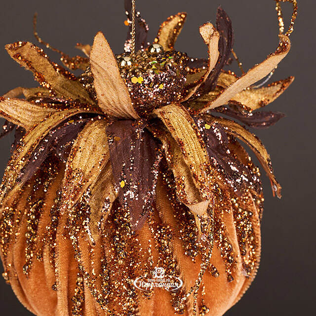 Винтажный елочный шар Girasole Skormus 10 см, золотой Christmas Deluxe