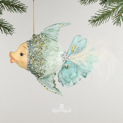 Елочная игрушка Рыбка - Angelo Blu 18 см, подвеска Christmas Deluxe