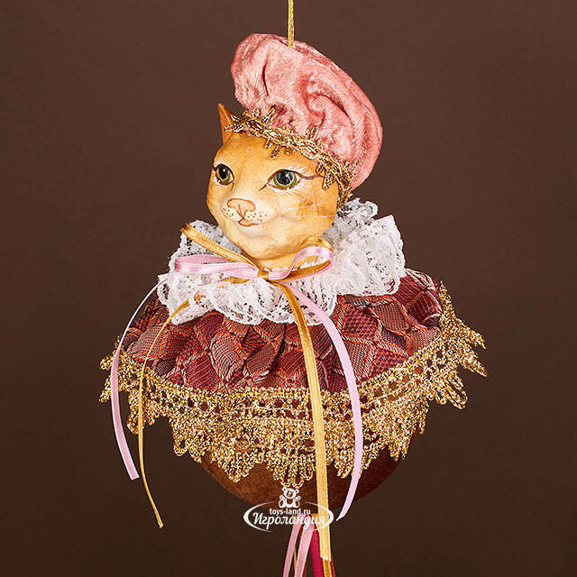 Елочная игрушка Кот Микаэль в шапочке 18 см, подвеска Christmas Deluxe