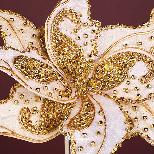 Искусственный цветок Paisley Oro Biano 23 см Christmas Deluxe