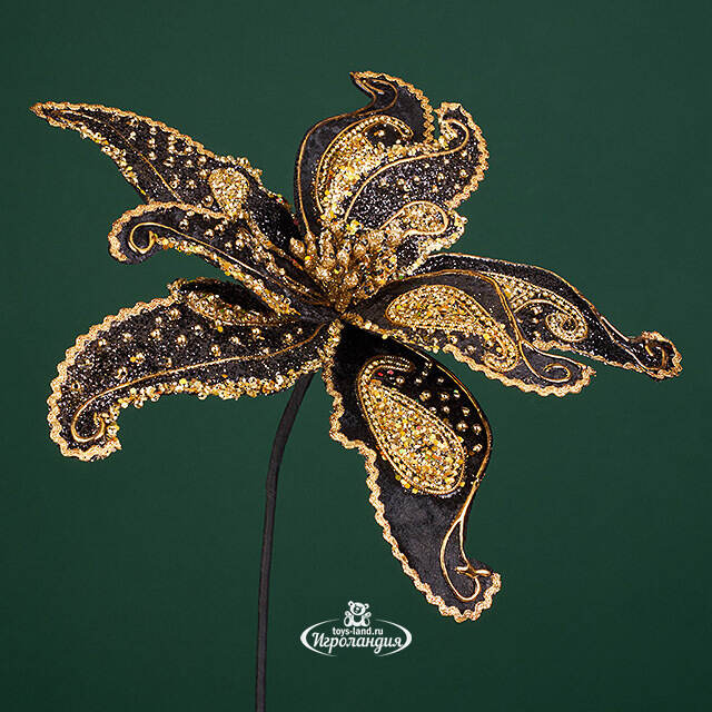 Пуансеттия на стебле Paisley - Doratura Nera 61 см Christmas Deluxe