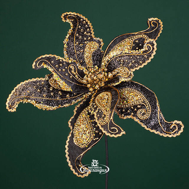 Пуансеттия на стебле Paisley - Doratura Nera 61 см Christmas Deluxe