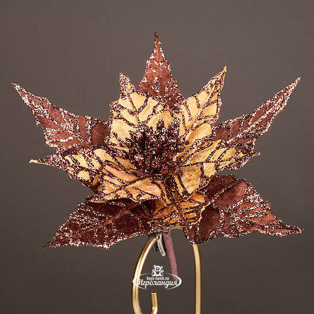 Искусственная пуансеттия Gravolli 23 см, клипса Christmas Deluxe