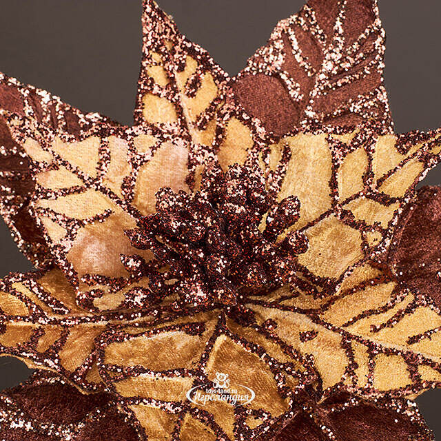 Искусственная пуансеттия Gravolli 23 см, клипса Christmas Deluxe