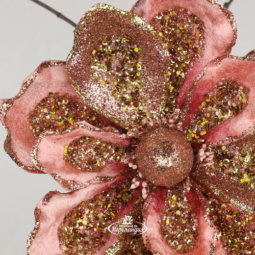 Искусственный цветок Магнолия - Cesare Cante 18 см, клипса Christmas Deluxe