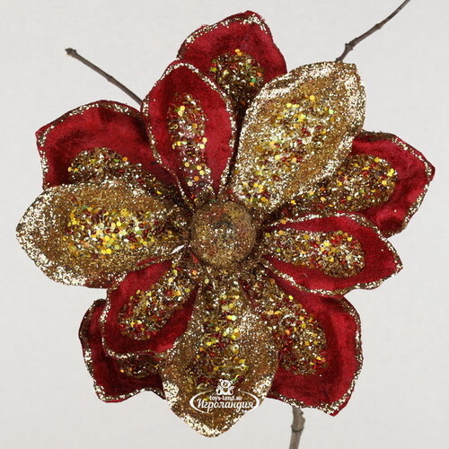 Искусственный цветок Магнолия - Cesare Carlo 18 см, клипса Christmas Deluxe