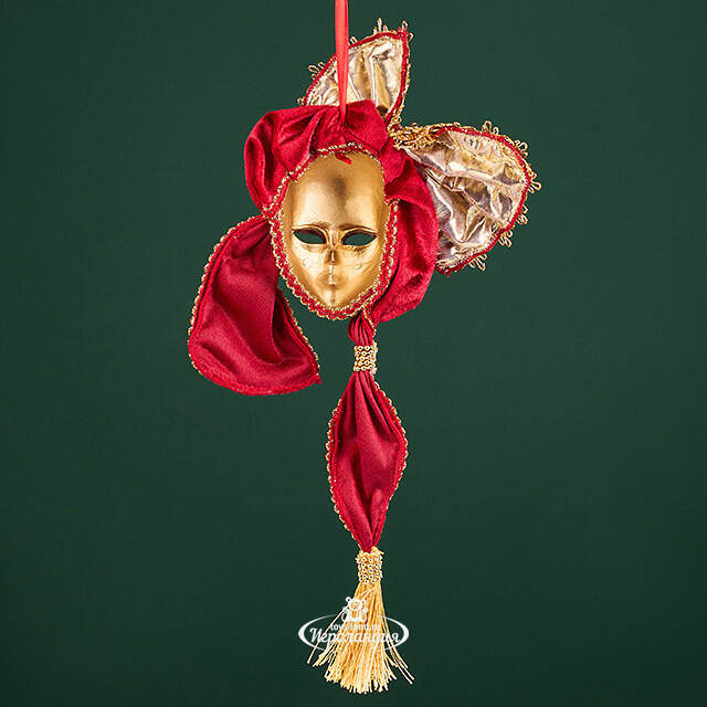 Елочная игрушка Маска Chive Scarlatto 15 см, подвеска Christmas Deluxe