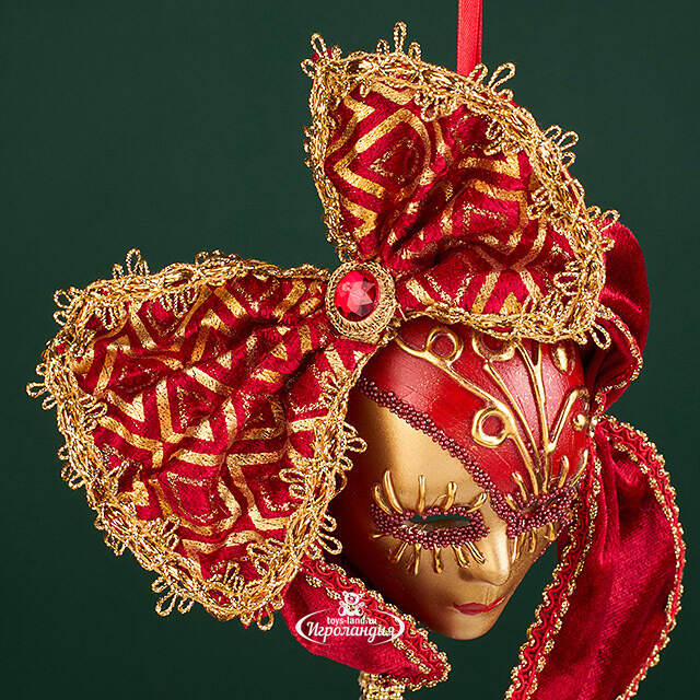 Елочная игрушка Маска Chive Scarlatto 15 см, подвеска Christmas Deluxe