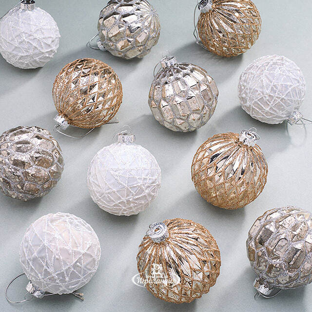 Набор стеклянных шаров Embarcadero 8 см, 12 шт Christmas Deluxe