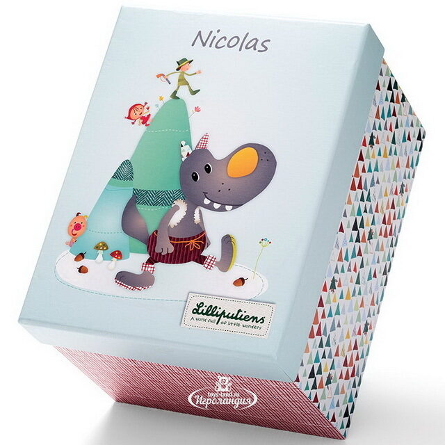 Мягкая игрушка Волк Николас 21 см, подарочная коробка Lilliputiens (Лилипутенс)