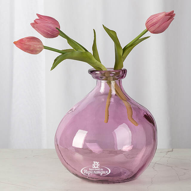 Стеклянная ваза-бутылка Eiter Rose 18 см Kaemingk