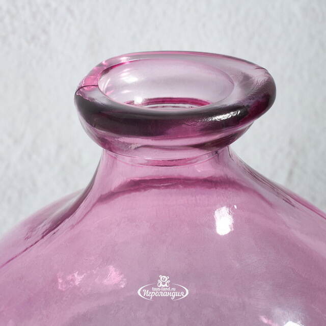 Стеклянная ваза-бутылка Нувола 18 см розовая Kaemingk (Кейминг)