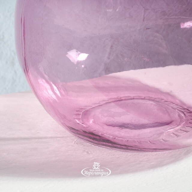 Стеклянная ваза-бутылка Нувола 18 см розовая Kaemingk (Кейминг)