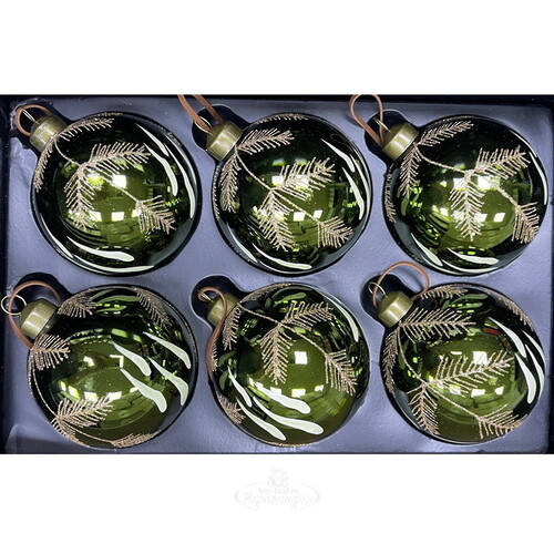 Набор стеклянных шаров Ramo Deoro 8 см, 6 шт Christmas Deluxe