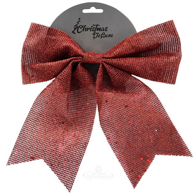 Декоративный бант Splendore Scarlatto 28*24 см красный Christmas Deluxe