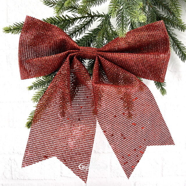 Декоративный бант Splendore Scarlatto 28*24 см красный Christmas Deluxe