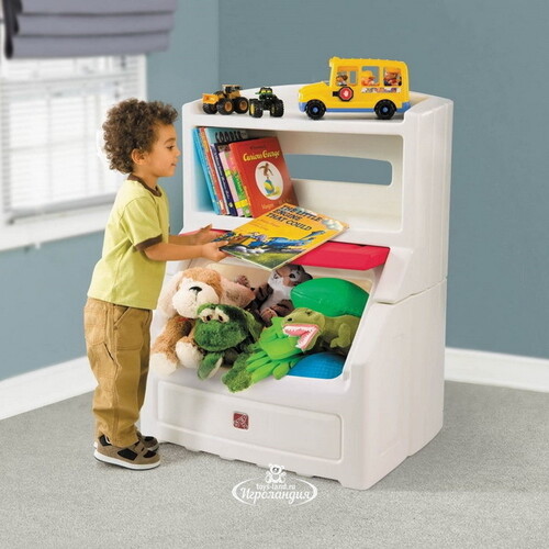 Ящик для хранения игрушек с книжной полкой 97*73*54 см Step2