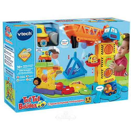 Обучающая игрушка Cтроительная плошадка Бип-Бип Toot-Toot Drivers с 1 машинкой, со звуком Vtech