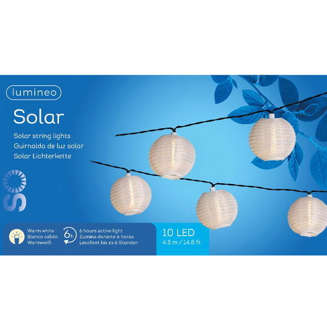 Гирлянда на солнечной батарее Бриллар 4.5 м, 10 LED, черный ПВХ, IP44 Kaemingk (Кейминг)