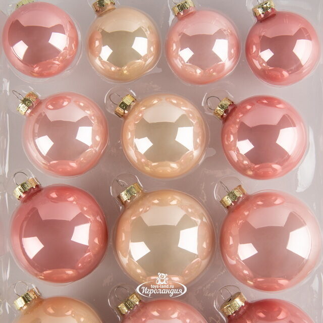 Набор стеклянных шаров Blanchett - Pink Powder 5-7 см, 26 шт Christmas Deluxe