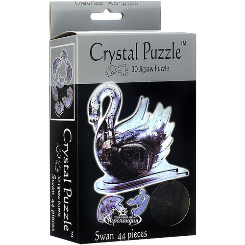 Головоломка 3D Черный Лебедь, 8 см, 44 эл. Crystal Puzzle