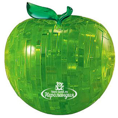 Головоломка 3D Яблоко, зеленый, 9 см, 44 эл. Crystal Puzzle