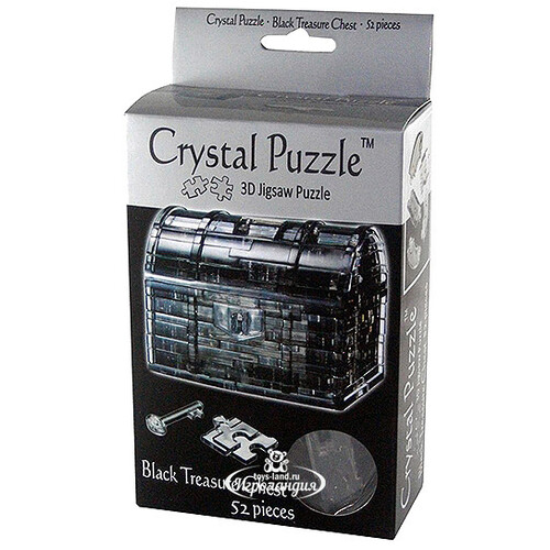 Головоломка 3D Сундук Пиратский, серебро,  9 см, 52 эл. Crystal Puzzle