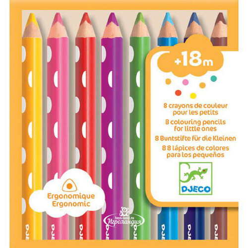 Набор цветных карандашей 8 шт Djeco