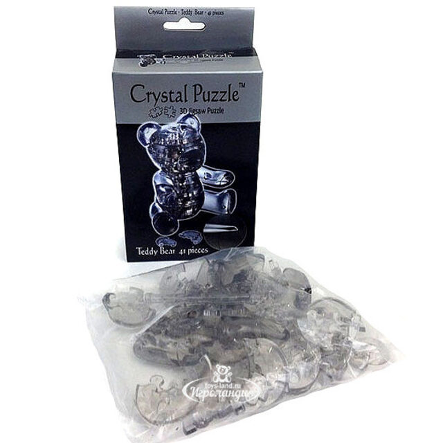 3Д пазл Мишка, серебро, 8 см, 41 эл. Crystal Puzzle