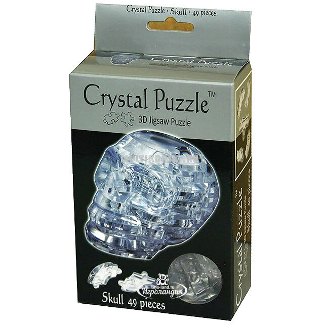 3Д пазл Череп, серебро, 8 см, 49 эл. Crystal Puzzle