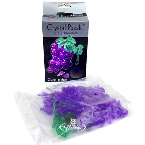 3D пазл Виноград, фиолетовый, 9 см, 46 эл. Crystal Puzzle