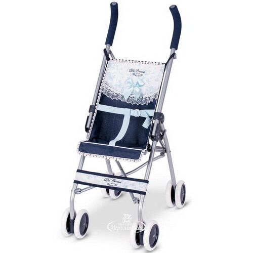 Прогулочная коляска для куклы Романтик 75 см темно-синяя с белым Decuevas Toys