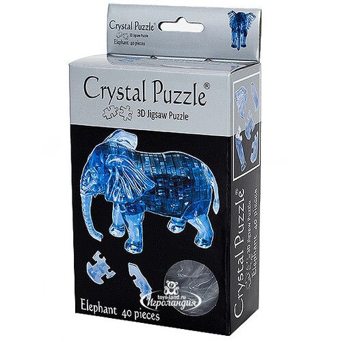 Головоломка 3D Слон, 9 см, 40 эл. Crystal Puzzle