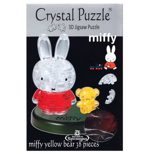 Головоломка 3D Зайка Миффи и медвежонок, 15 см, 38 элементов Crystal Puzzle