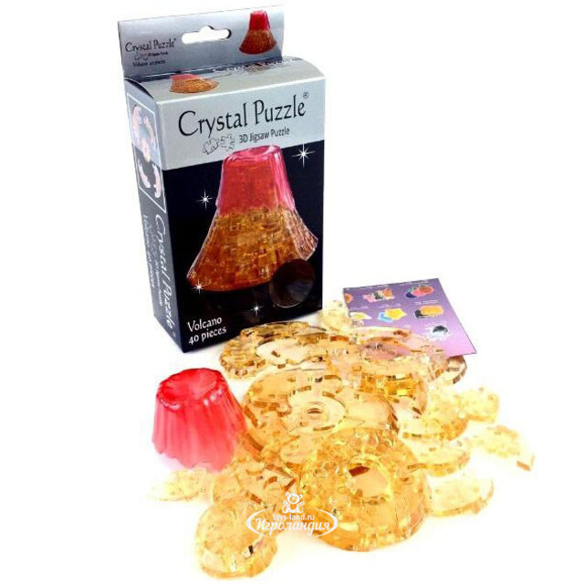 Головоломка 3D Вулкан, 8 см, 40 эл. Crystal Puzzle