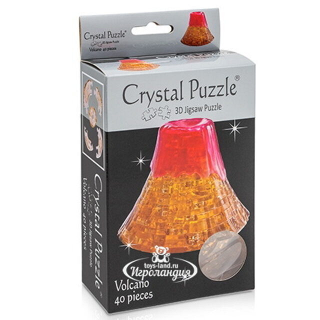 Головоломка 3D Вулкан, 8 см, 40 эл. Crystal Puzzle