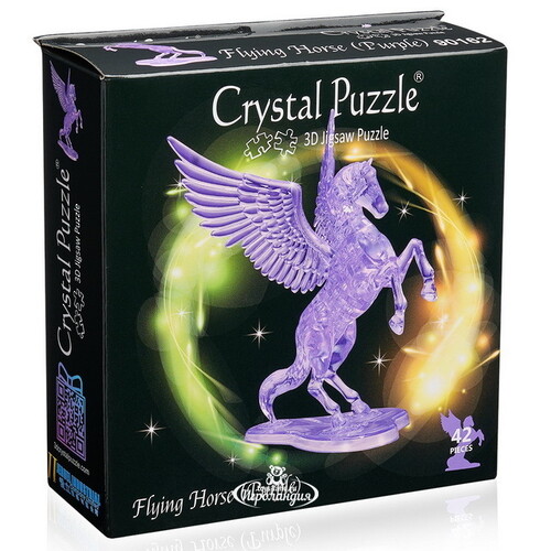 3Д пазл Фиолетовый Единорог, 16 см, 42 эл Crystal Puzzle