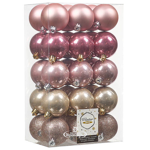 Коллекция пластиковых шаров Gracy - Розовые Облака 6 см, 30 шт Winter Deco