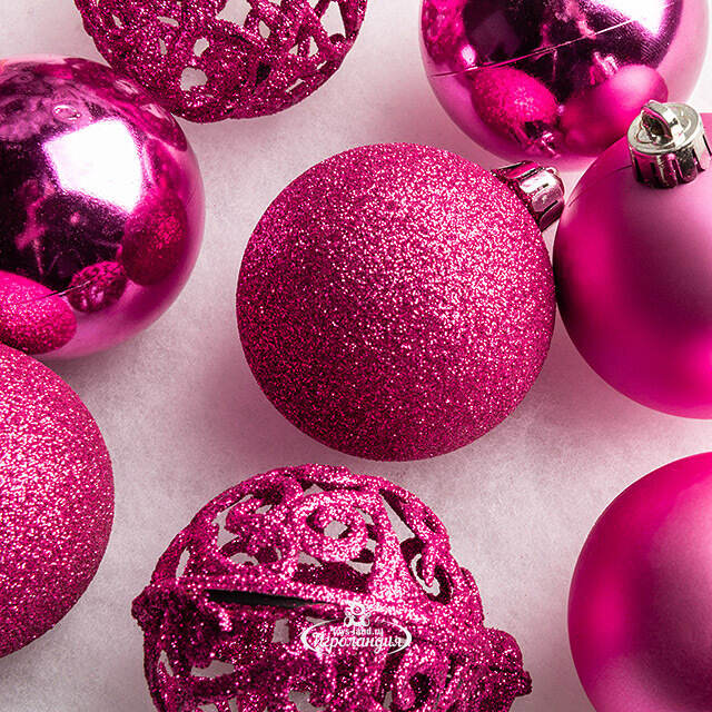 Набор пластиковых шаров Анданте 6 см розовая азалия, 16 шт Kaemingk