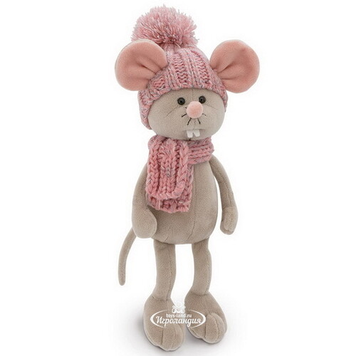 Мягкая игрушка Мышка Мася 20 см в розовом шарфе и шапочке Orange Toys