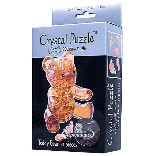 3Д пазл Мишка, янтарный, 9 см, 41 эл. Crystal Puzzle