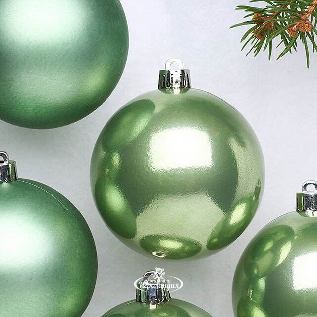 Набор пластиковых шаров Шалфейный 8 см, 6 шт, mix Kaemingk