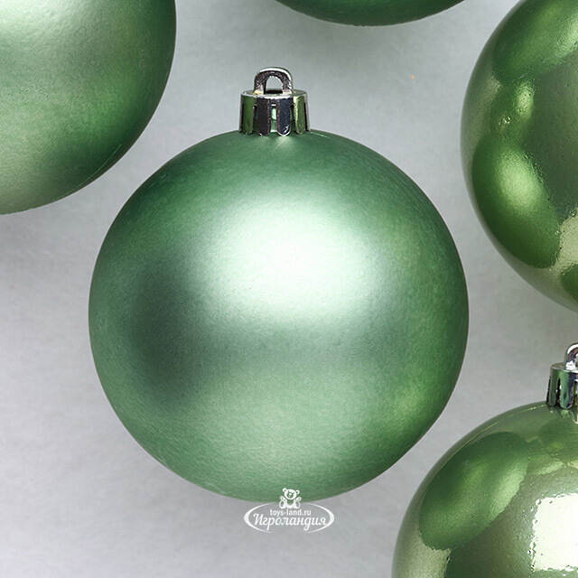 Набор пластиковых шаров Шалфейный 8 см, 6 шт, mix Kaemingk