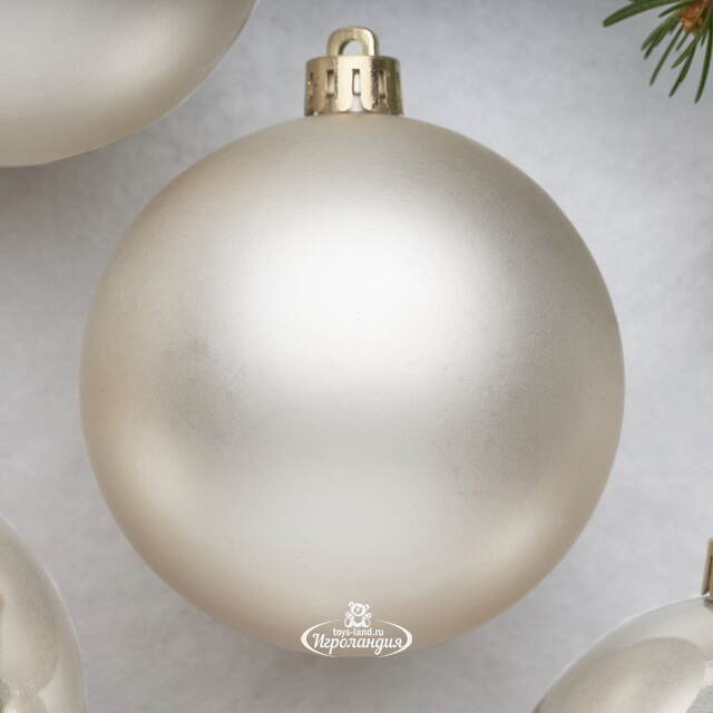 Набор пластиковых шаров Перламутр 8 см, 6 шт, mix Winter Deco