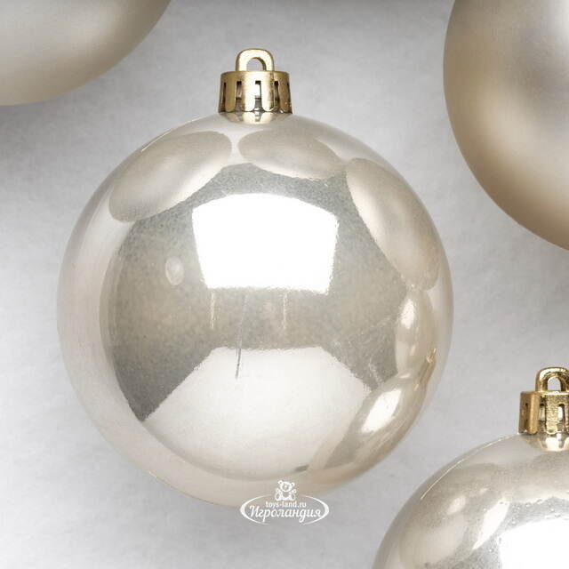 Набор пластиковых шаров Перламутр 8 см, 6 шт, mix Winter Deco