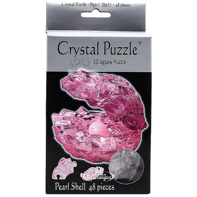 3D пазл Жемчужина, розовый, 9 см, 48 эл. Crystal Puzzle