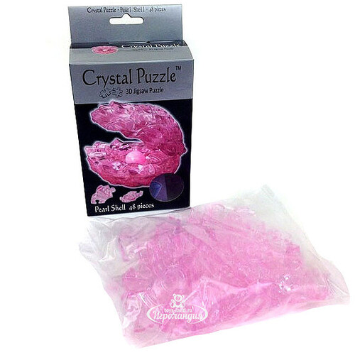 3D пазл Жемчужина, розовый, 9 см, 48 эл. Crystal Puzzle
